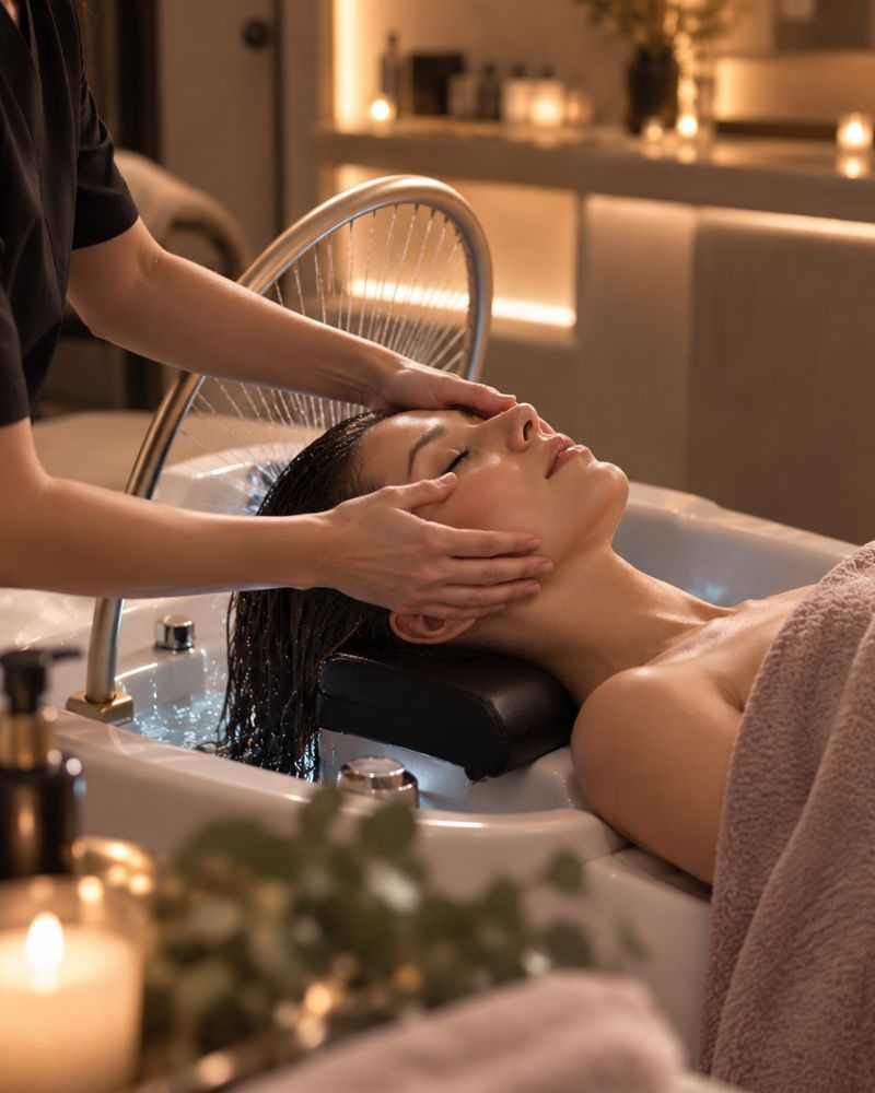 zora-hair-spa-fejbor-kezeles.webp Arc- és fejmasszázs head spa rituálé közben – ZORA Hair Spa